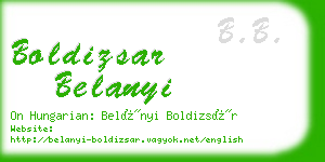 boldizsar belanyi business card